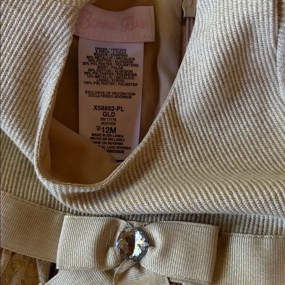 Bonnie Baby Gold Formal Dress - Picture 2 of 3